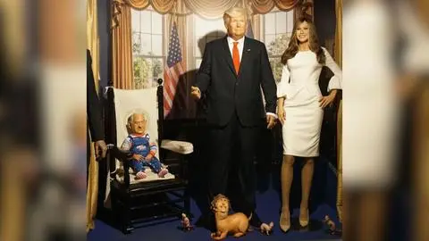 Donald Trump, ‘Chucky’ Netanyahu y Milei canino: Satíricas figuras de artista chileno instaladas en Madrid causan polémica