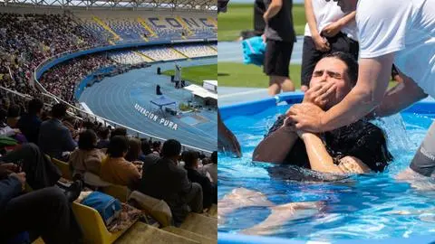 Testigos de Jehová realizan convención anual en el Estadio Ester Roa Rebolledo de Concepción
