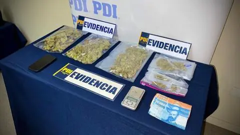 Desarticulan venta de droga por redes sociales en Curanilahue: Allanamiento terminó con más de 200 dosis de marihuana incautadas