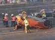 Vehículo volcó tras accidente de tránsito en Concepción