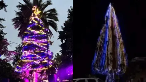 Árbol de Navidad de Tomé generó ola de críticas por particular decoración