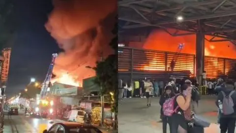 Incendio destruye locales comerciales, deja a una persona en riesgo vital y afecta viviendas tipo cité en Estación Central