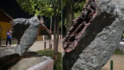 “Odio y premeditación”: Destruyen estatua conmemorativa de víctimas de la dictadura en San Joaquín