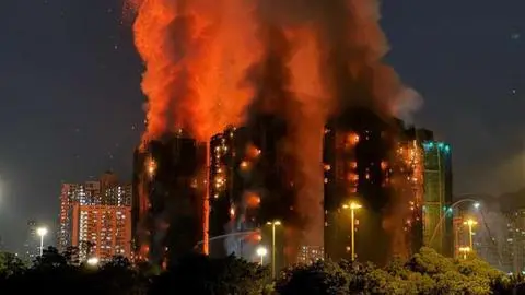 Detienen a 13 sujetos involucrados en el mega incendio que dejó 151 muertos en Hong Kong