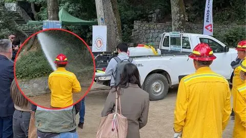Donan equipamiento para proteger cerca de 700 viviendas ante incendios forestales en sector Puente 5
