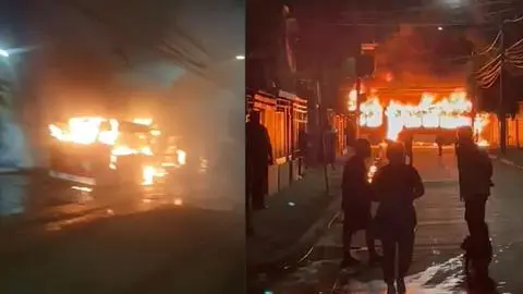 Barristas queman buses “RED” durante conmemoración de muerte de barrista en Pudahuel