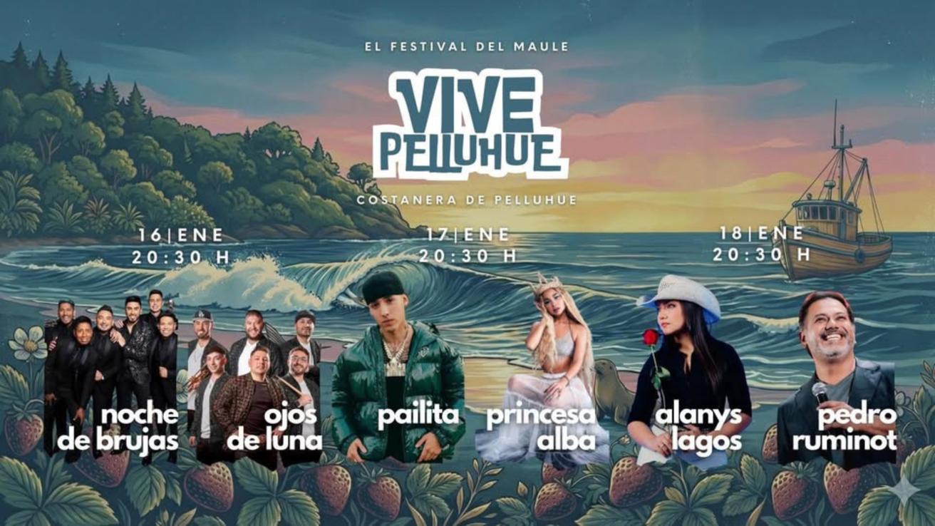 A menos de tres horas de Concepción: Pailita, Princesa Alba y Pedro Ruminot encabezarán festival gratuito en Pelluhue