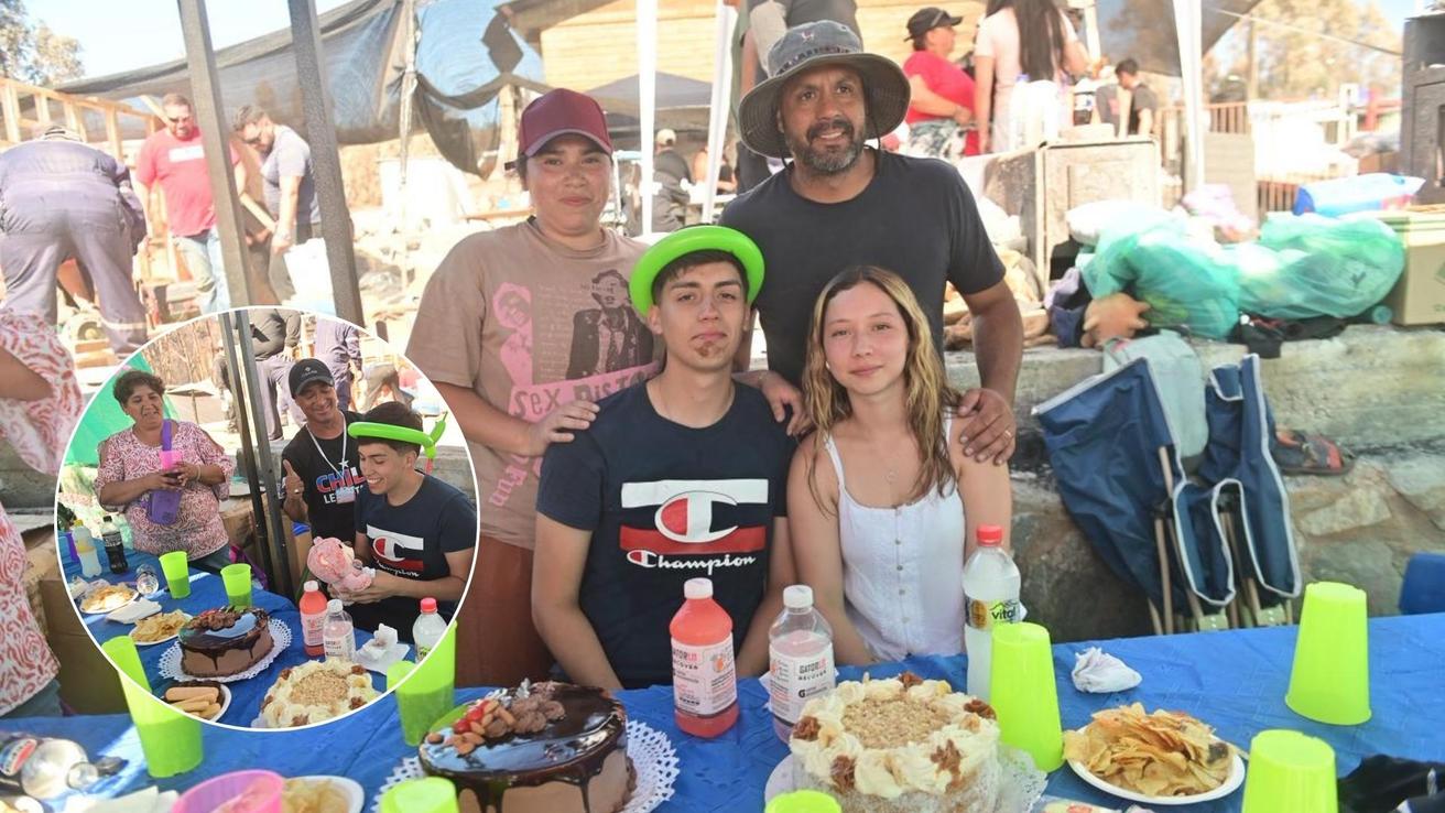 “Estuvimos casi al borde de la muerte”: Matías celebra su cumpleaños junto a sus seres queridos entre los restos de su hogar
