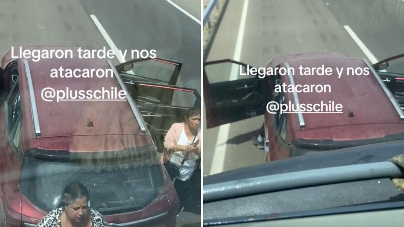 Familia protagoniza insólito escándalo en plena Ruta 5: perdieron el bus, lo persiguieron y atacaron a piedrazos