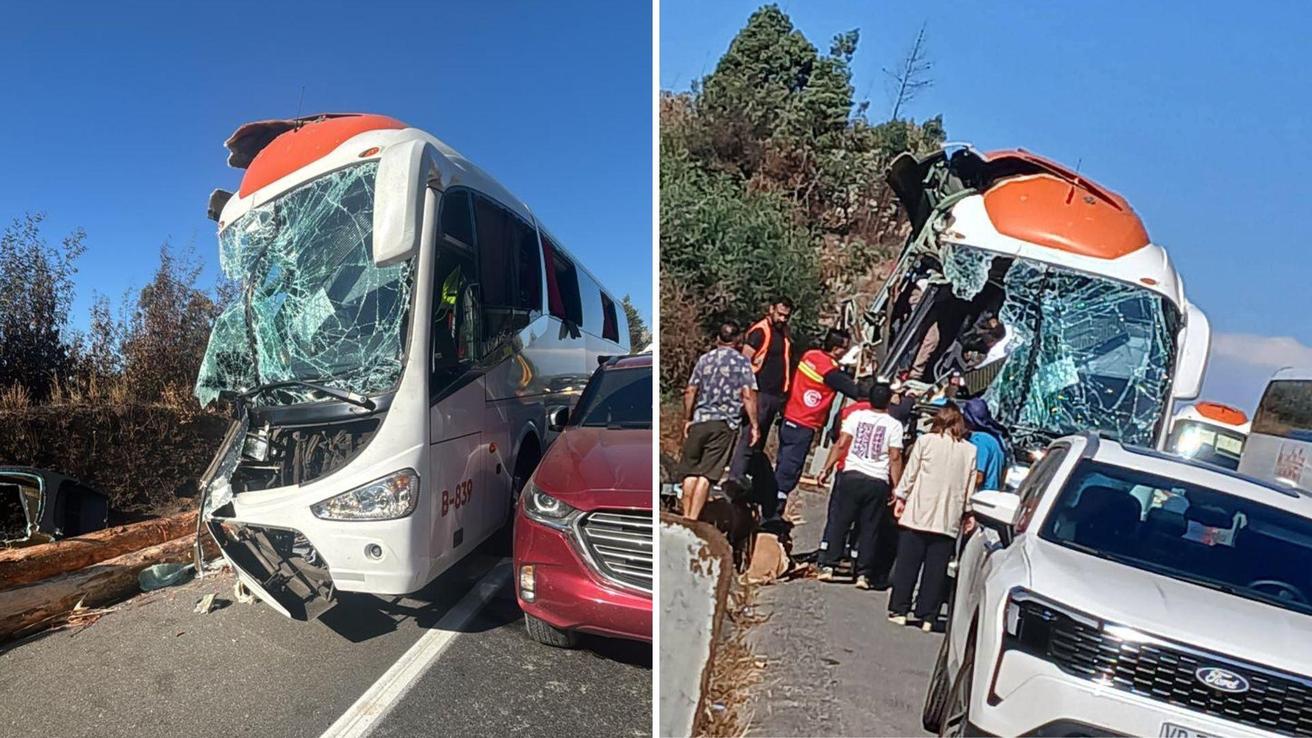 Colisión entre bus y camión deja 16 personas heridas en la Ruta del Itata a la altura de Penco