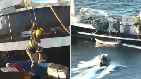 Detienen a cuatro sujetos en alta mar mientras intentaban asaltar buque pesquero en Coronel