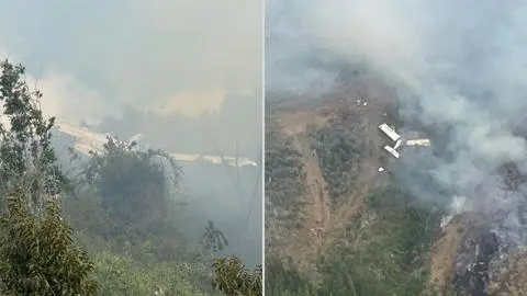 Revelan estado de salud del piloto de avioneta que capotó mientras combatía incendio en Lebu