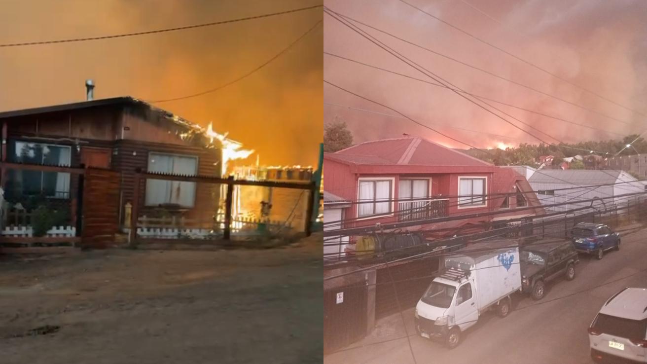 Siete casas quemadas dejan hasta ahora incendios forestales en el Gran Concepción