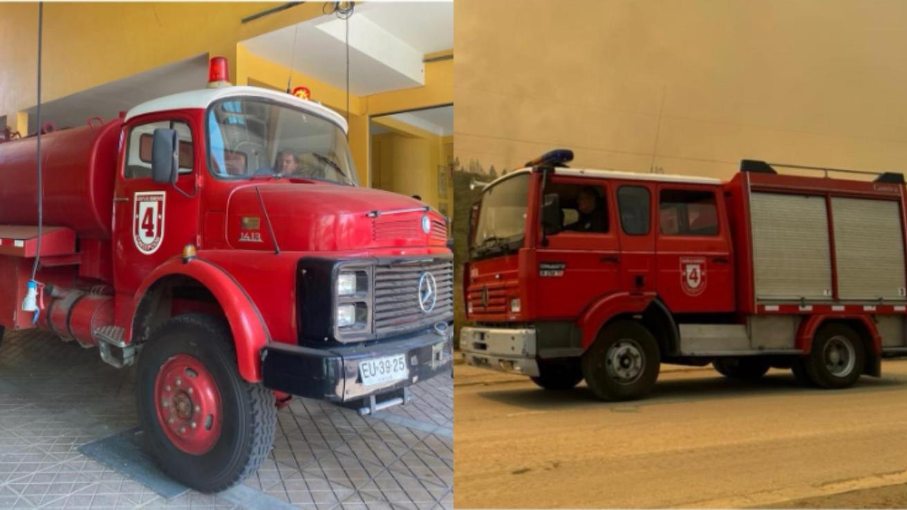 Reliquias vuelven a la emergencia: carros históricos de Bomberos de Concepción combatieron incendios en el Biobío