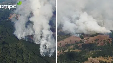 CMPC refuerza combate de incendios en Biobío y La Araucanía con 141 brigadistas, 11 aeronaves y apoyo a comunidades afectadas