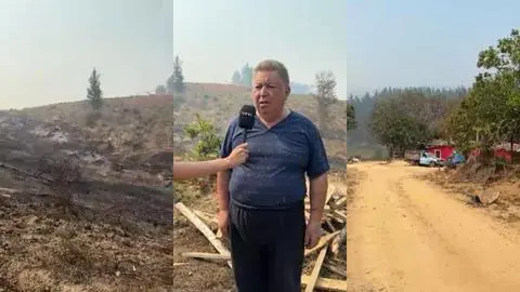 Vecino adulto mayor de El Pino logró salvar su vivienda de las llamas pese a estar completamente rodeada por el fuego