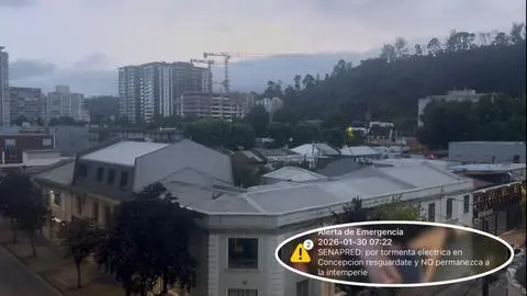 Activan Alerta SAE por tormentas eléctricas en Concepción, Penco y Tomé