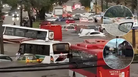 Intensas lluvias en la Región Metropolitana provocan desbordes de canales: vehículos fueron arrastrados por el agua