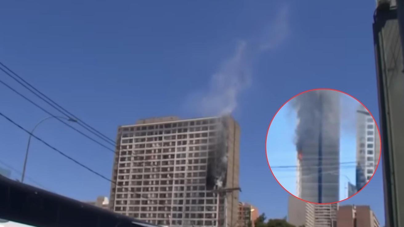Emergencia por incendio en departamento del piso 15 en edificio de Estación Central moviliza a bomberos