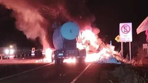 Camionero pierde la vida tras choque y posterior incendio de su máquina en la Ruta 5 a la altura de la comuna de Ovalle