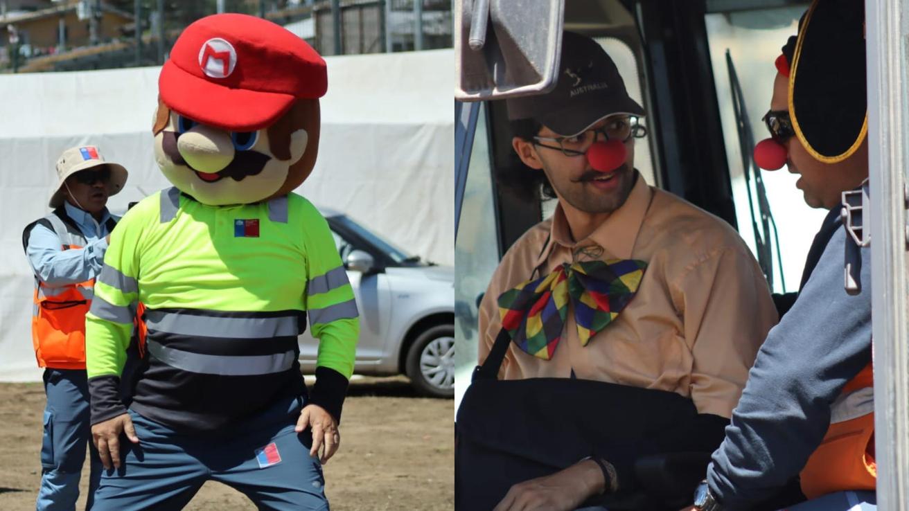 Niños y niñas de Lirquén reciben gran sorpresa de funcionarios del MOP Biobío: Recibieron regalos y se subieron a maquinarias