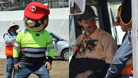 Niños y niñas de Lirquén reciben gran sorpresa de funcionarios del MOP Biobío: Recibieron regalos y se subieron a maquinarias