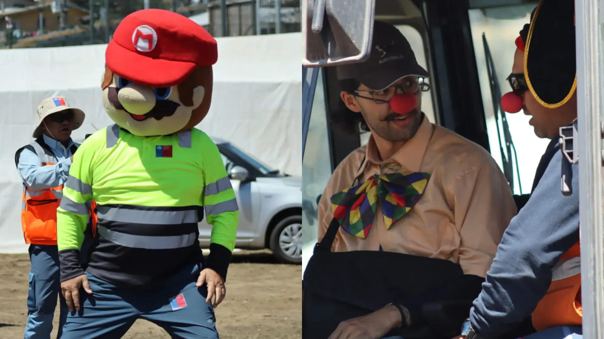 Niños y niñas de Lirquén reciben gran sorpresa de funcionarios del MOP Biobío: Recibieron regalos y se subieron a maquinarias