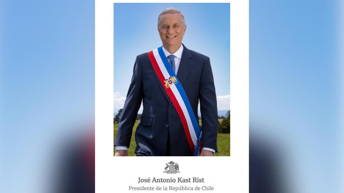 Revelan el retrato oficial de José Antonio Kast como Presidente de Chile