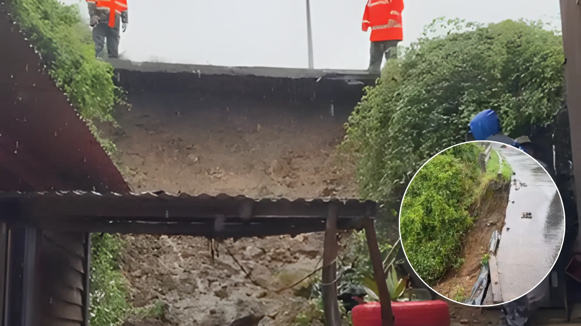 Lluvias provocan cortes de tránsito en importante vía de Talcahuano por riesgo de remoción en masa
