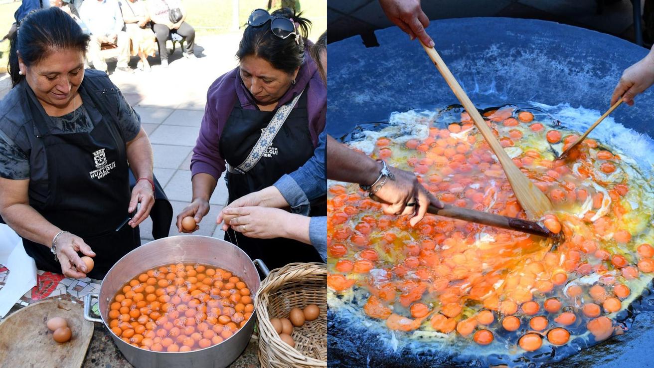 Hualqui realizó con éxito la primera “Huevada” con la tortilla de rescoldo más grande del Biobío