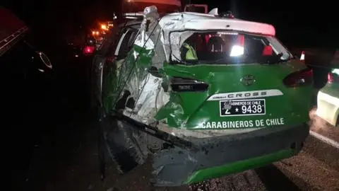 Tres carabineros con lesiones graves tras choque y atropellado de camión: chofer se dio a la fuga y fue detenido en Coronel