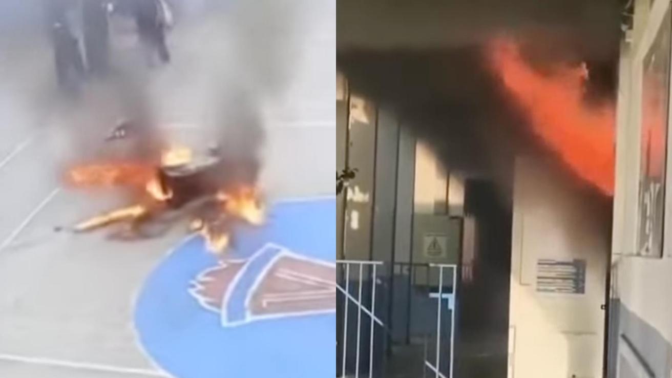 Alumno lanzó una molotov en Liceo de Lastarria: Profesor resultó lesionado