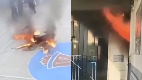 Alumno lanzó una molotov en Liceo de Lastarria: Profesor resultó lesionado