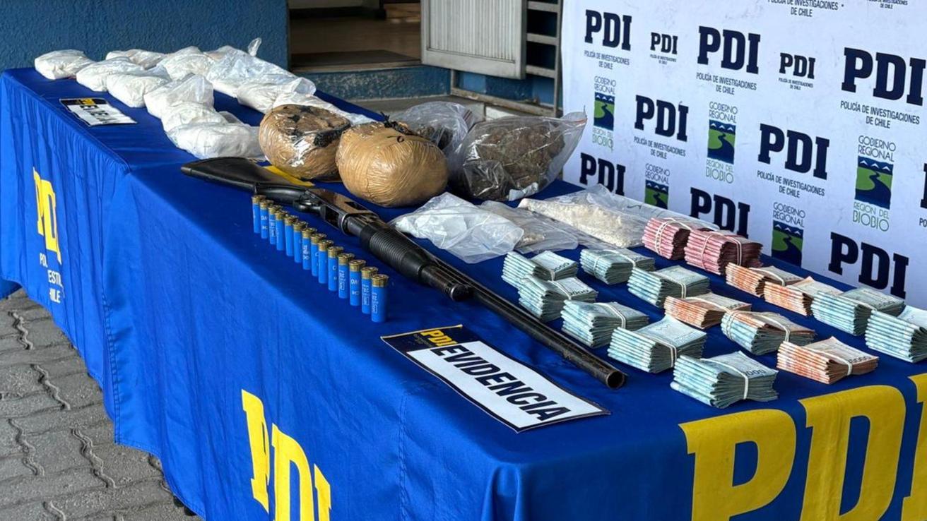 Incautan más de $16 millones en efectivo y 15 kilos de droga en Hualpén
