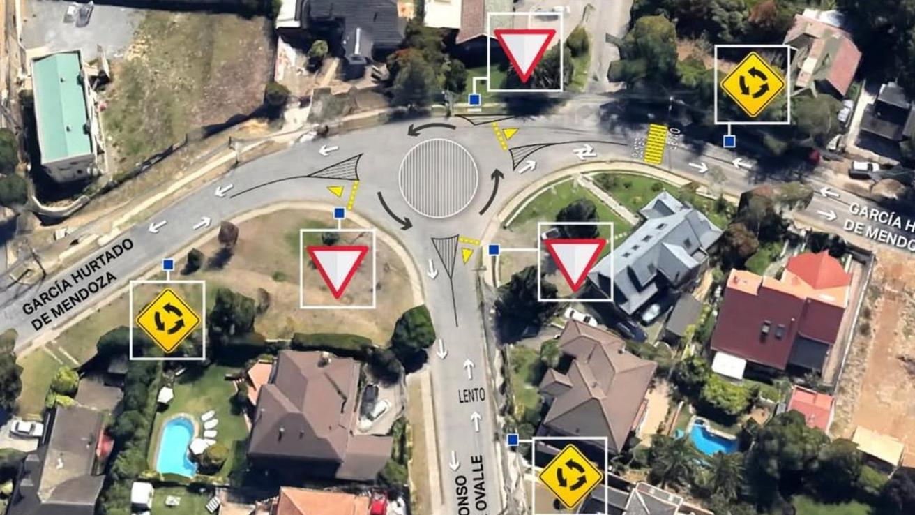 Nueva rotonda comienza a operar en Lomas de San Andrés en Concepción para mejorar seguridad y fluidez del tránsito