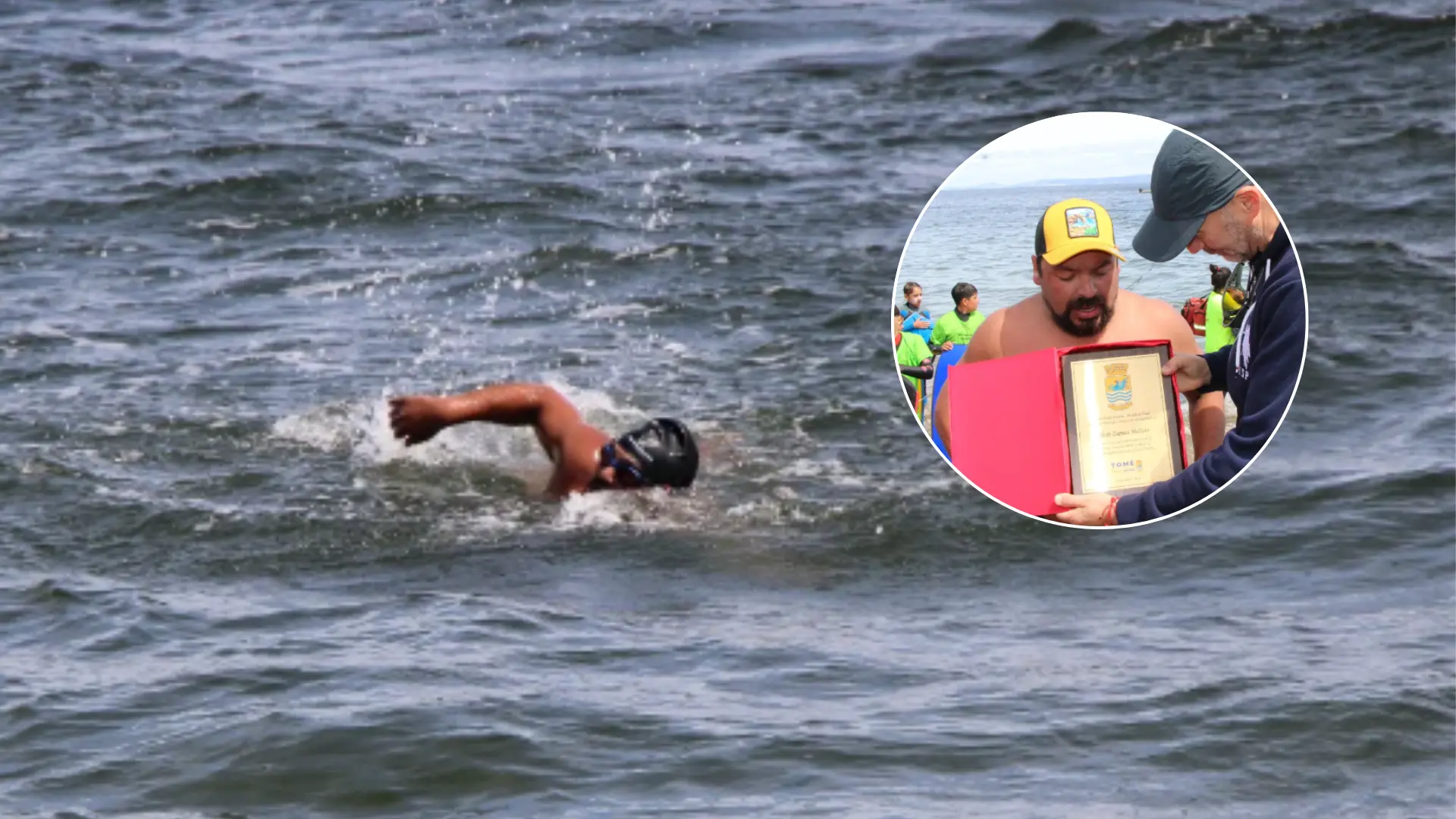 Nadador tomecino logra histórica travesía a mar abierto entre Isla Quiriquina y playa El Morro: “Estos logros no se consiguen el día de la prueba, se ganan en el entrenamiento”