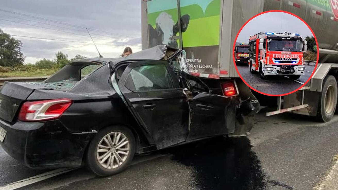 Fatal accidente entre un vehículo y un camión deja tres muertos en la Ruta 5 Sur