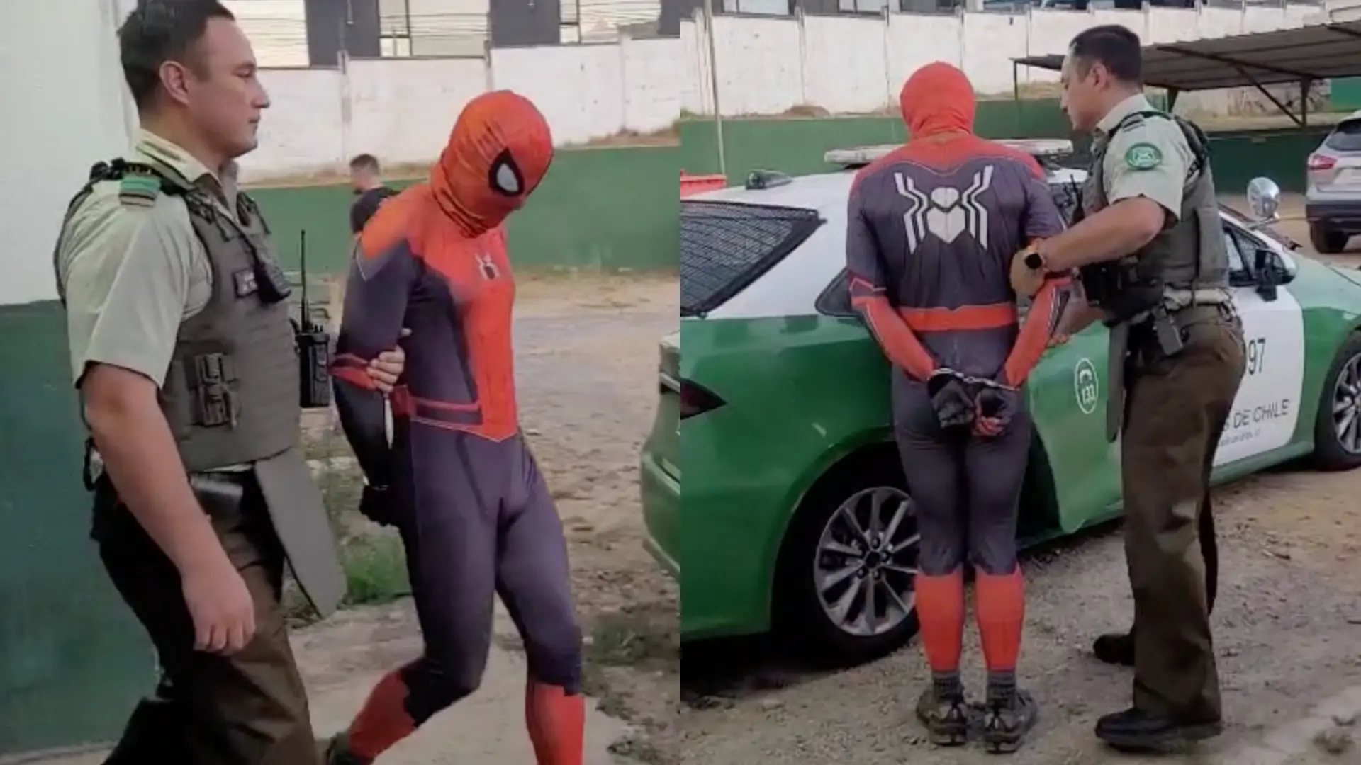 Hombre vestido de “Spider-Man” fue detenido en Valparaíso: Estaba prófugo y contaba con antecedentes policiales