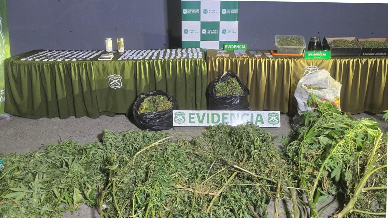 Operativo antidrogas en el Gran Concepción deja cinco detenidos y más de 20 mil dosis incautadas