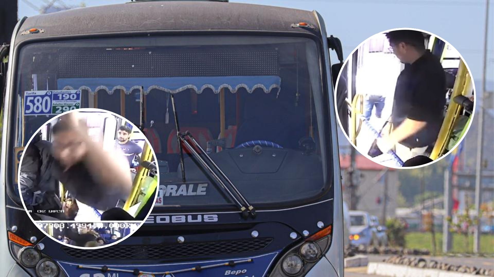 Pasajero atacó y golpeó por la espalda a chofer de taxibús del Gran Concepción: Quería bajar en un paradero no autorizado