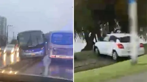 Video: Colisión vehicular termina con un automóvil a punto de caer a la Laguna Redonda de Concepción