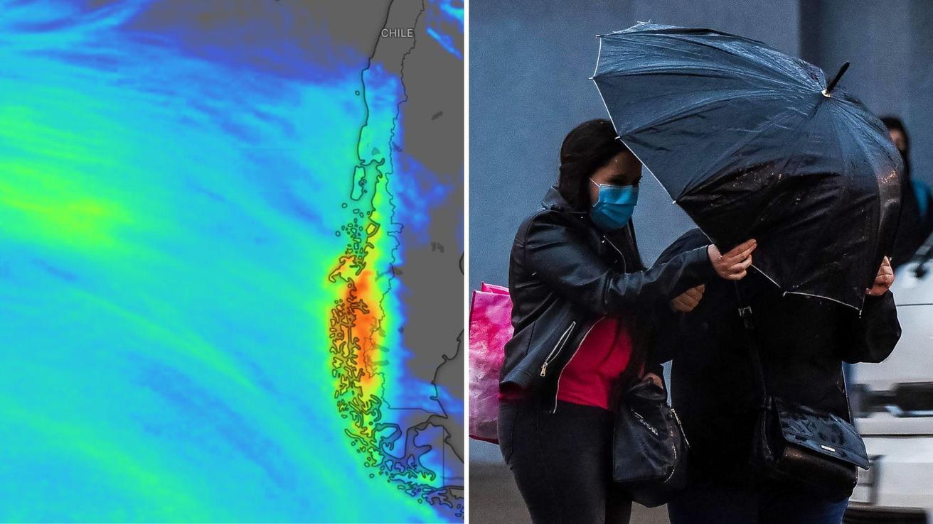 Río atmosférico afectaría con fuerte lluvia y viento al menos a 5 regiones de Chile este fin de semana