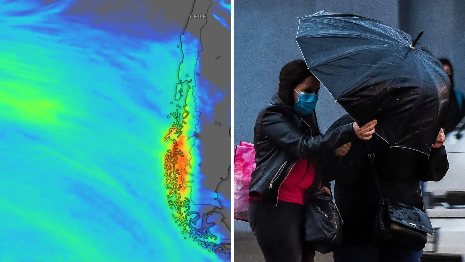 Río atmosférico afectaría con fuerte lluvia y viento al menos a 5 regiones de Chile este fin de semana