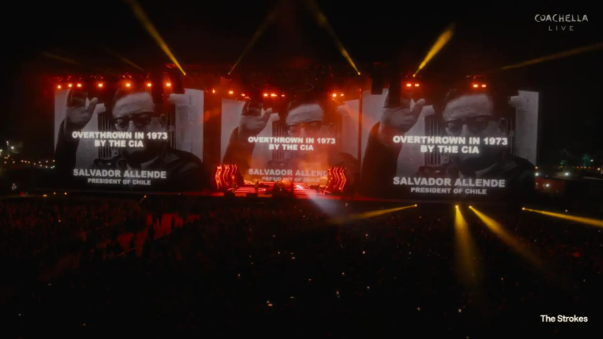 “Derrocado por la CIA en 1973”: The Strokes dedica ‘Oblivius’ a Salvador Allende en Coachella 2026