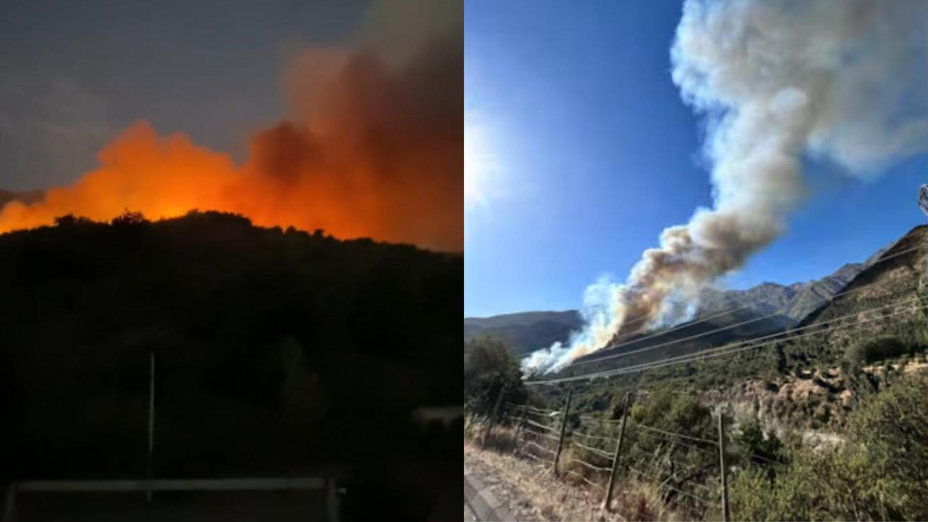 Declaran Alerta Roja en San José de Maipo: Incendio forestal amenaza sectores poblados