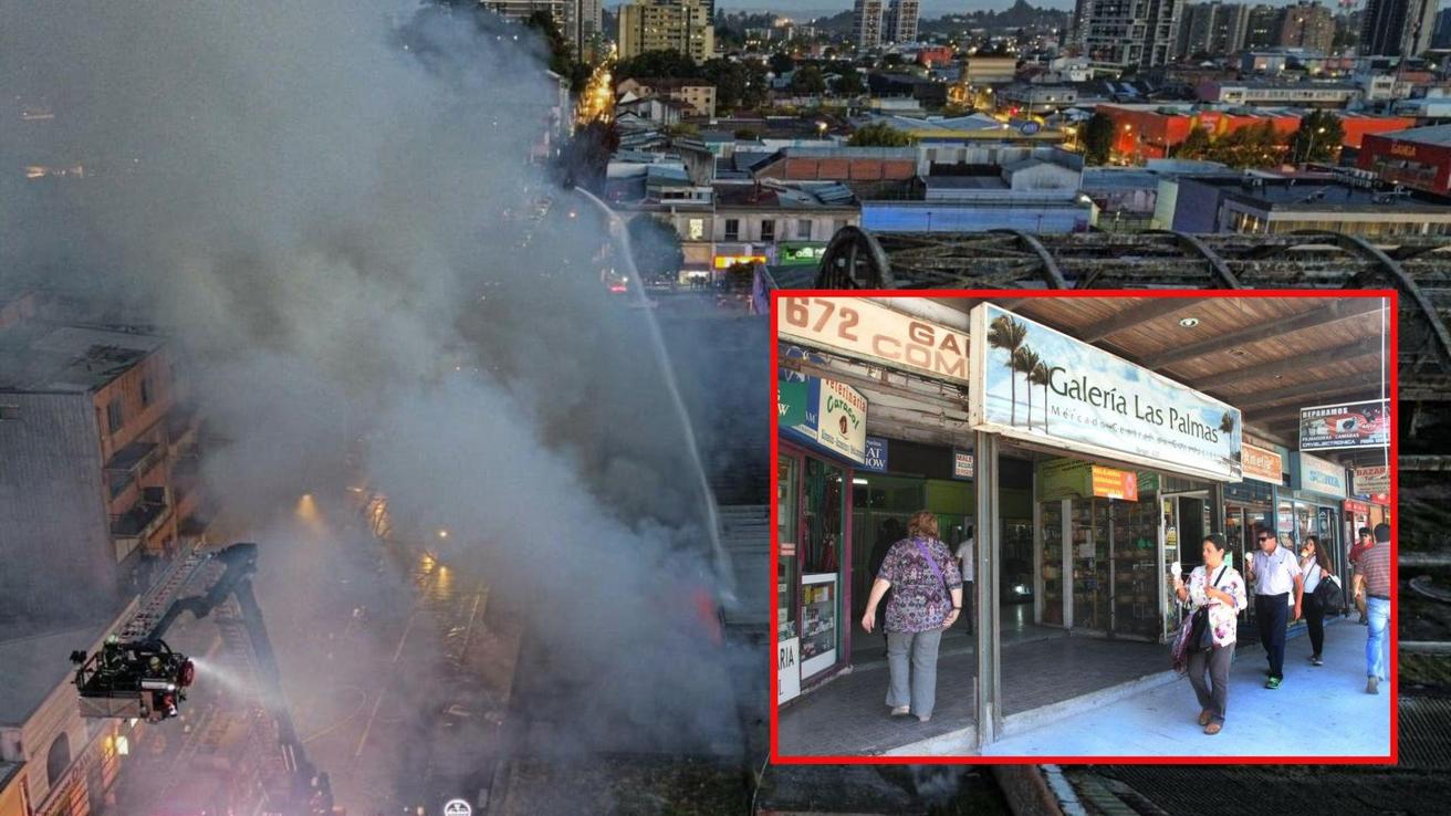 La historia de galería Las Palmas de Concepción: resultó destruida con el incendio que consumió lo que quedaba del Mercado Central