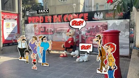 Inauguran experiencia de realidad aumentada en Mural Pepo es de Conce: así puedes ver a los personajes de Condorito
