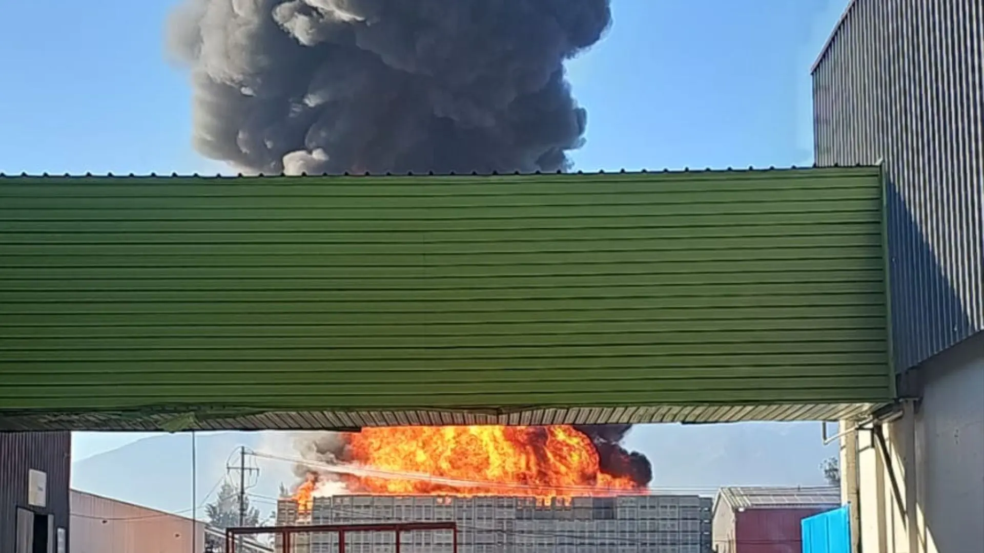Incendio en empresa agrícola de Paine genera gran columna de humo