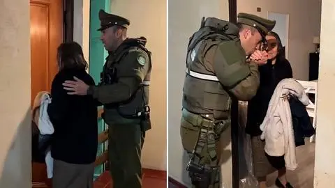 Carabinero comparte emotivo reencuentro tras ayudar a adulta mayor desorientada