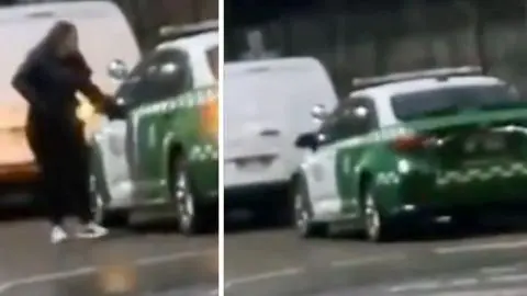 ¡Insólito!: Dan de baja a carabinera tras ser captada comprando alcohol en patrulla policial